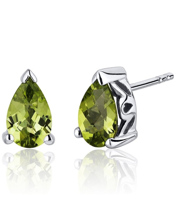 Carats Peridot Earrings Sterling Rhodium