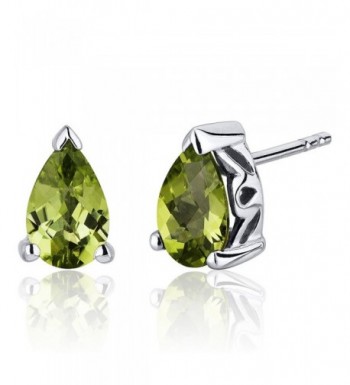 Carats Peridot Earrings Sterling Rhodium