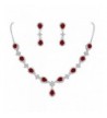 EleQueen Silver tone Zirconia Teardrop V Necklace