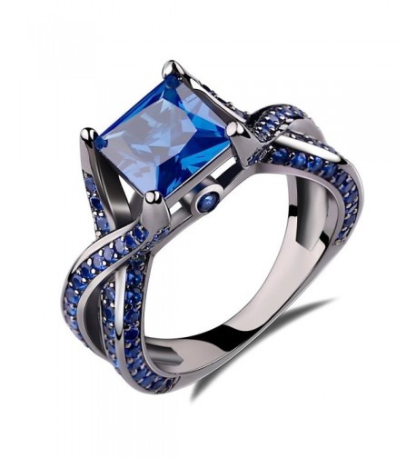 Princess Created Sapphire Engagement Sterling