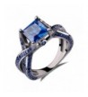 Princess Created Sapphire Engagement Sterling