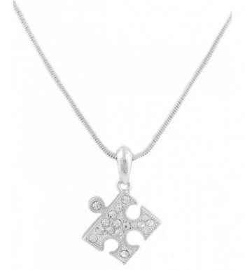 Silvertone Puzzle Pendant Necklace B 1686