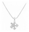 Silvertone Puzzle Pendant Necklace B 1686