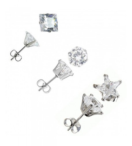 Stainless Steel Zirconia Earring SQUARE