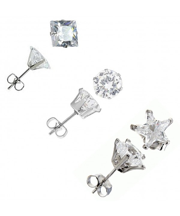 Stainless Steel Zirconia Earring SQUARE