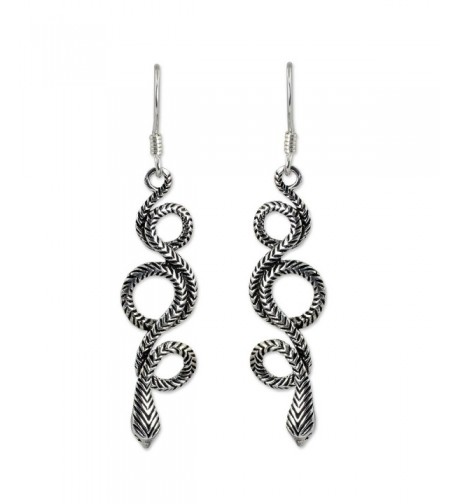 NOVICA Sterling Earrings Infinity Serpent