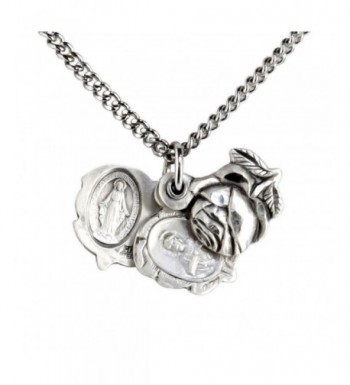 Sterling Silver Miraculous Pendant Rhodium