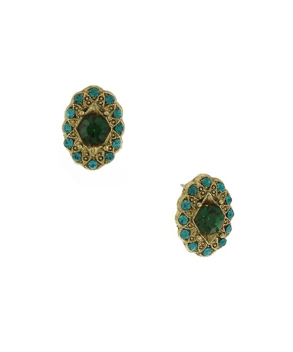 1928 Jewelry Signature Emerald Color Earrings