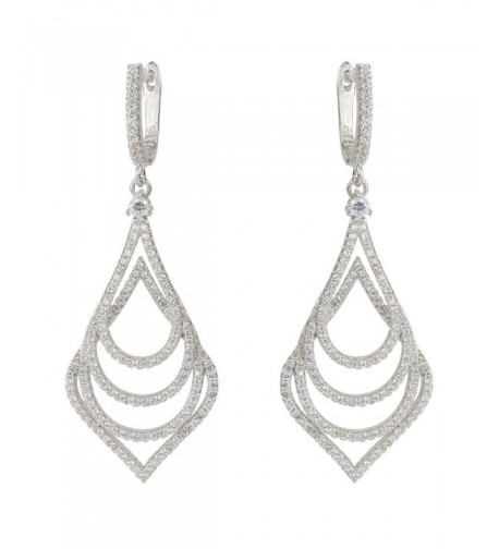 EVER FAITH Silver Tone Wedding Earrings