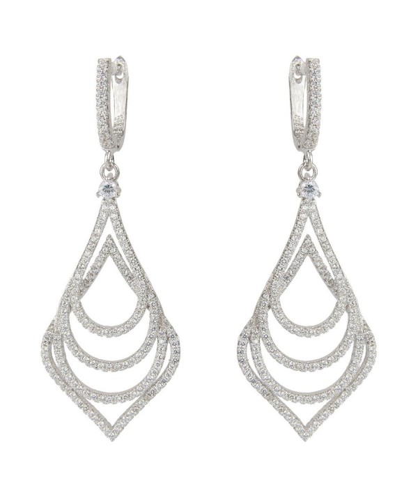 EVER FAITH Silver Tone Wedding Earrings