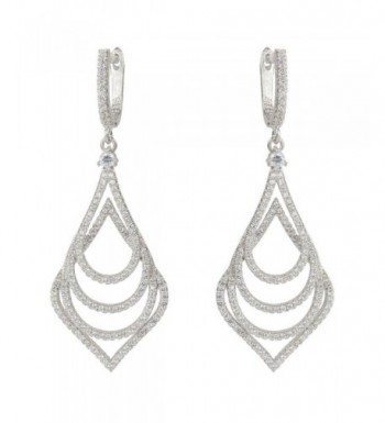 EVER FAITH Silver Tone Wedding Earrings