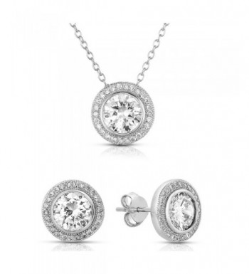 Sterling Zirconia Earrings Pendant Necklace