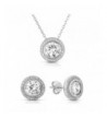 Sterling Zirconia Earrings Pendant Necklace