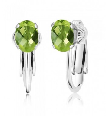 Checkerboard Peridot Sterling Silver Earrings