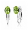 Checkerboard Peridot Sterling Silver Earrings