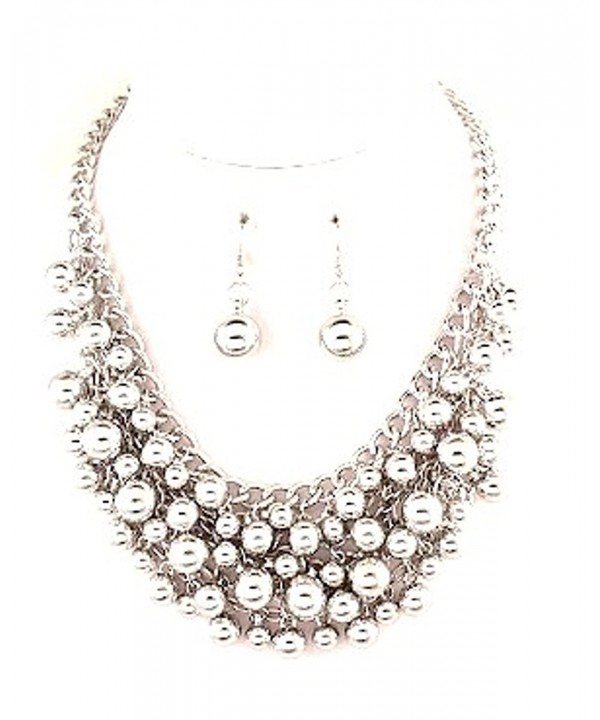 Silvertone Multilayered Chainmaille Necklace Earring