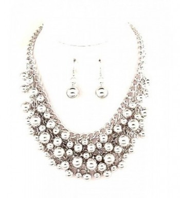 Silvertone Multilayered Chainmaille Necklace Earring