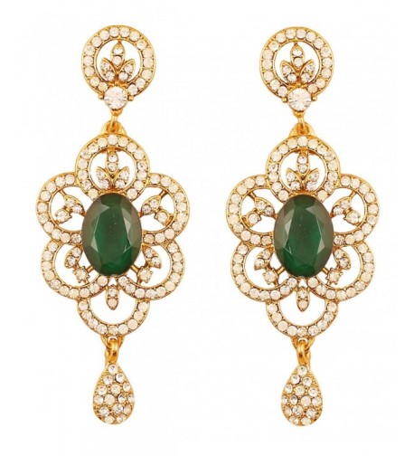 Touchstone Bollywood Rhinestone designer earrings