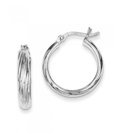 Sterling Silver Rhodium plated Polished Earrings