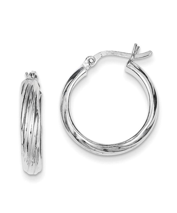 Sterling Silver Rhodium plated Polished Earrings