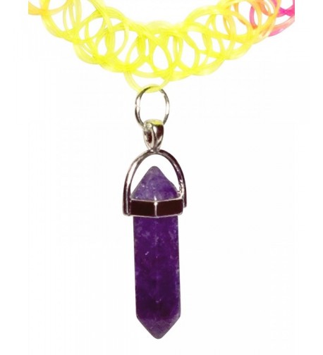 Purple Crystal Rainbow Stretch Necklace