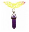Purple Crystal Rainbow Stretch Necklace