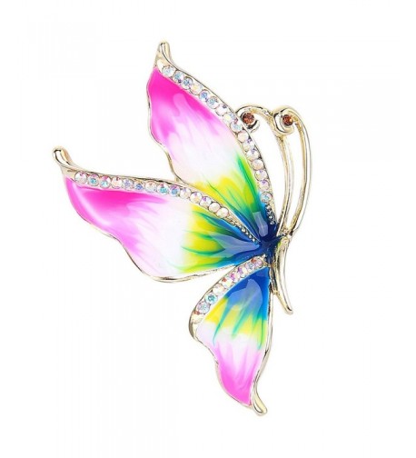 EVER FAITH Butterfly Multicolor Gold Tone