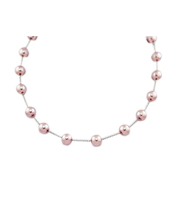 Colored Pearl Necklace Silver Chain