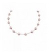 Colored Pearl Necklace Silver Chain