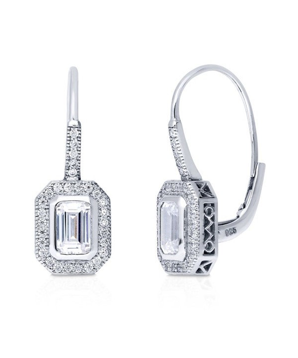 BERRICLE Sterling Zirconia Leverback Earrings