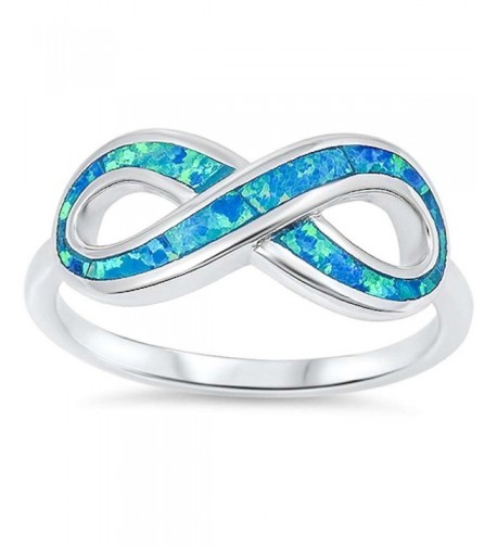 Created Blue Infinity Sterling Silver