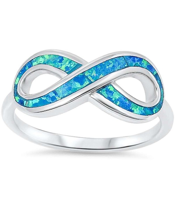 Created Blue Infinity Sterling Silver