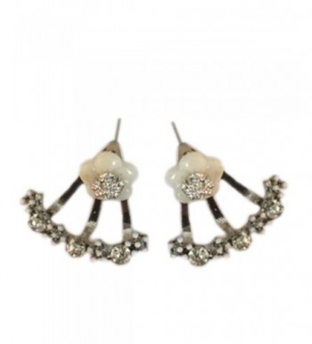 Flower Earring Jackets Silver