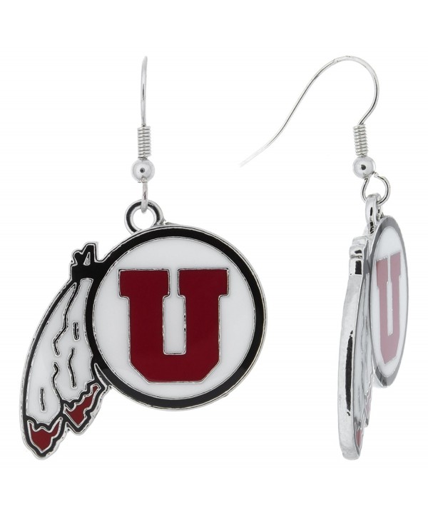 University Feathered Earrings White Enamel