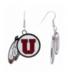 University Feathered Earrings White Enamel