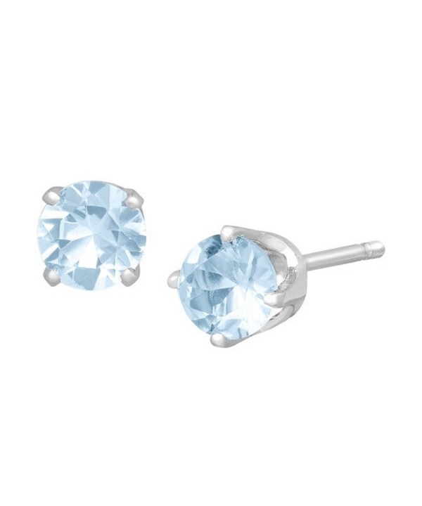2mm Blue Simulated Aquamarine Tiny Round Solid 925 Sterling Silver Stud ...
