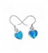 Sterling Silver Synthetic Dangle Earrings