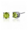 Scroll Peridot Earrings Sterling Rhodium