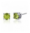 Scroll Peridot Earrings Sterling Rhodium