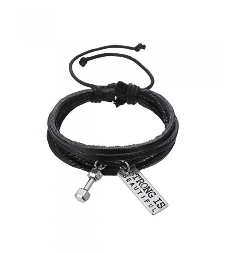 Strong Beautiful Leather Pendant Bracelet