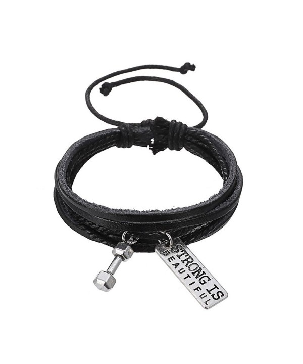 Strong Beautiful Leather Pendant Bracelet