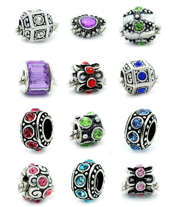 Assorted Crystal Rhinestone Charm Spacers