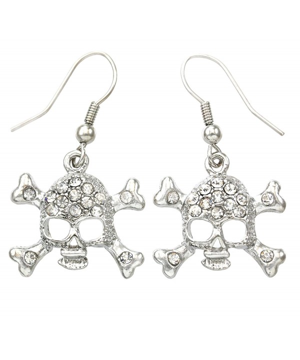 Earrings Crossbones Rhinestones Fashion Jewelry