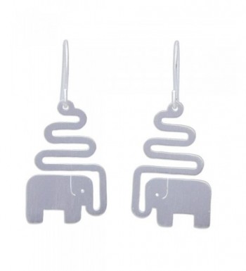 NOVICA Sterling Earrings Trumpeting Elephant