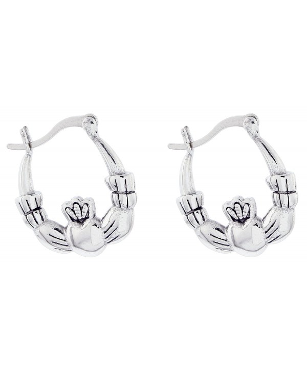 Quantum Stainless Steel Claddagh Earrings