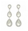 EleQueen Silver tone Austrian Crystal Earrings