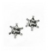 Sterling Silver Sheriff Badge Earrings