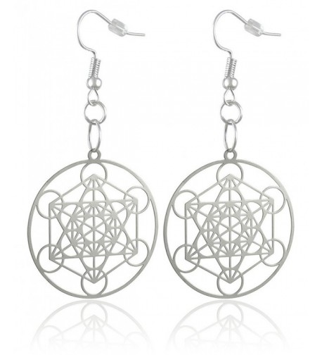 Womens Silver Plated Brass Metatrons Earrings