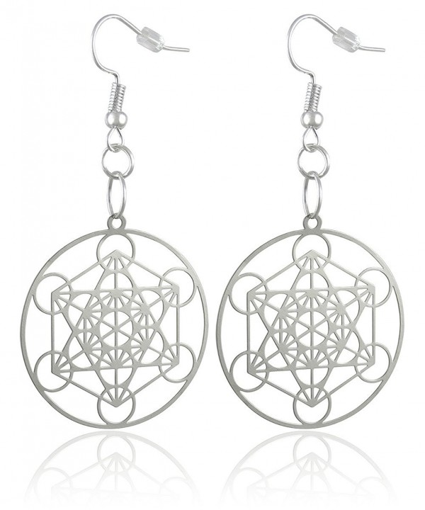 Womens Silver Plated Brass Metatrons Earrings