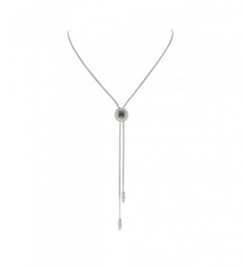 Chain Slide Necklace Zircon Pendant Grey